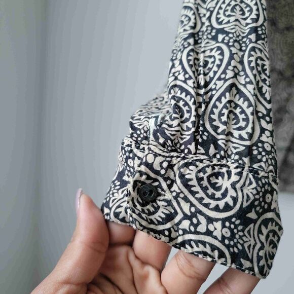 Scotch & Soda Le Tigre Noir Patterned Long Sleeve Button Up Shirt Size Small - Picture 6 of 8